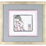 Color Litho of Female on Handmade Paper, Signed