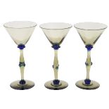 (3) Steuben Cocktail Glasses