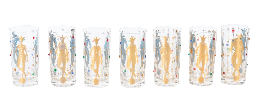 (7) Hand Painted Glasses - Image 2 of 5