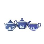 3 Pc Jasperware Wedgewood Tea Set