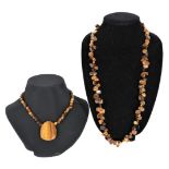 Pair of Ladies Stone Beaded Necklaces