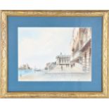 Venice City Scene Watercolor, Signed