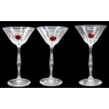 (3) Steuben Martini Glasses