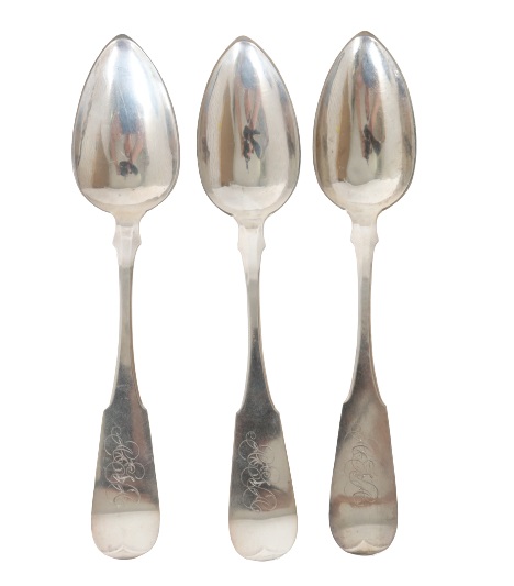 (3) Antique Coin Silver Spoons 3.76 OZT