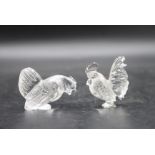 Pair of Chinese Rock Crystal Chicken & Rooster