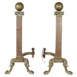 Pair of Brass Andirons