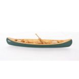 Miniature Hand-Made Salesman Sample Wood Canoe