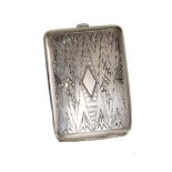 Sterling Silver Engraved Cigarette Case, 5 OZT