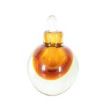 Hand Blown Weighted Glass Bottle with Stopper