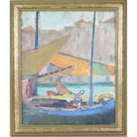 French Sailboats, Oil on Canva Board