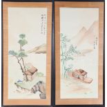 Pair of Chinese Watercolors, Signed