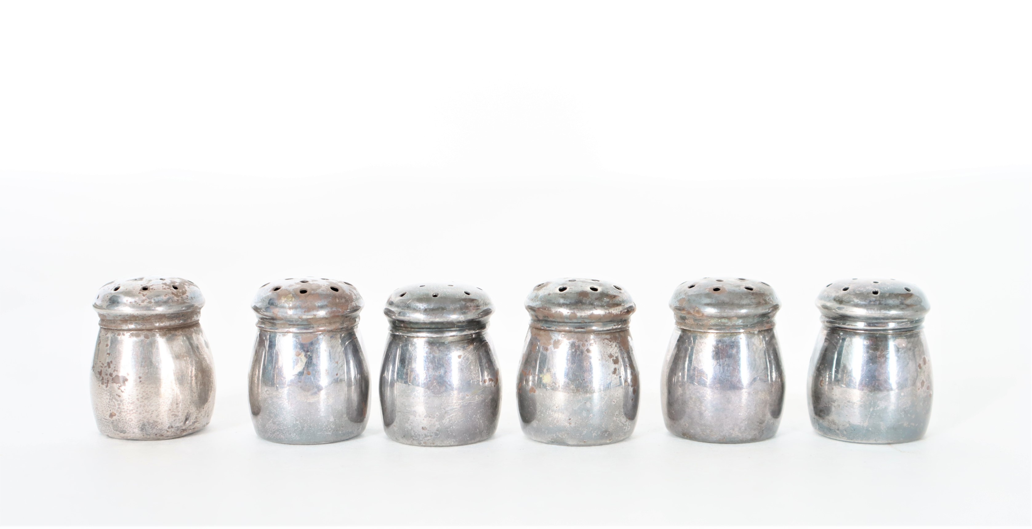 (6) Vintage Japanese Sterling Salt Shakers - Image 6 of 6