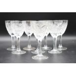Set of (8) Cut Crystal Small Wine Glasses