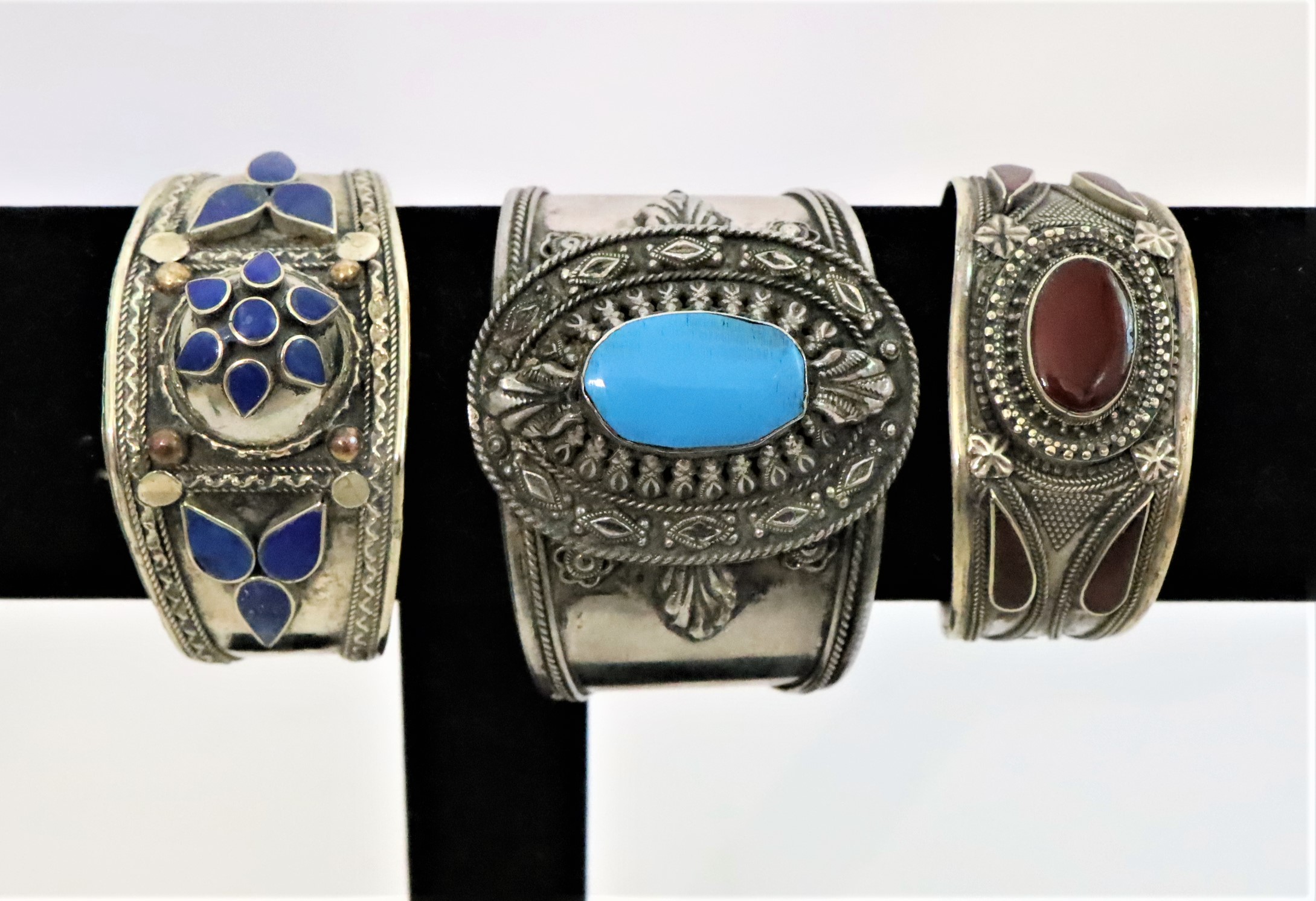 Set of (3) Tibetan Jewel Bracelets - Image 5 of 6