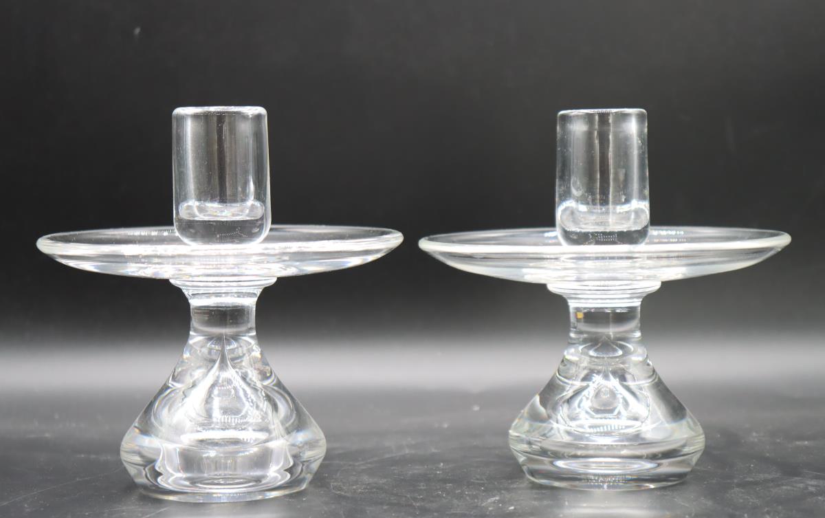 Pair of Steuben Glass Candle Holders - Image 2 of 3