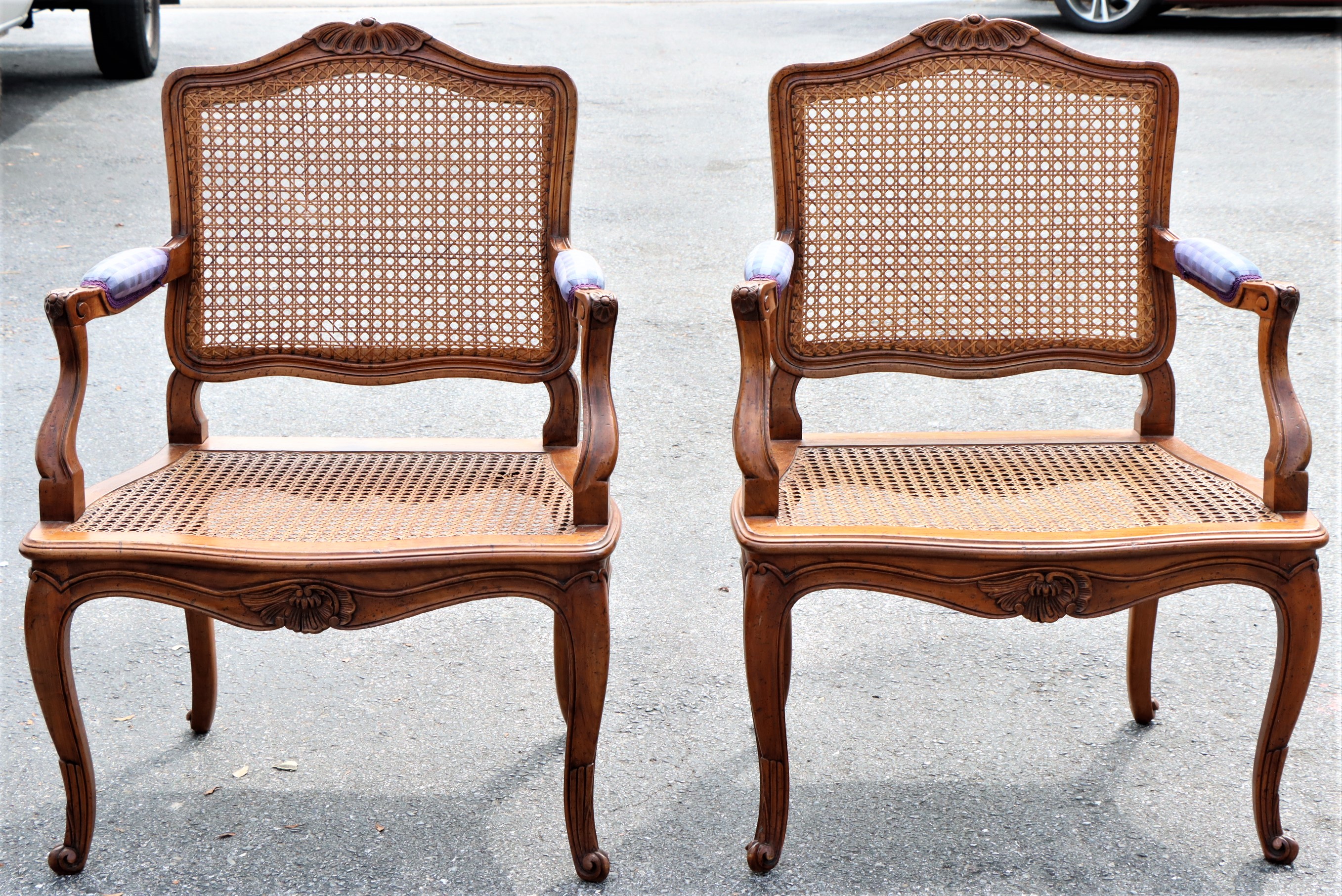 Pair of French Wood & Cane Chairs - Image 7 of 8