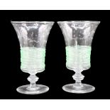 (2) Steuben Controlled Bubble Wine Glasses