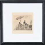 Signed Etching w. Seated Figures