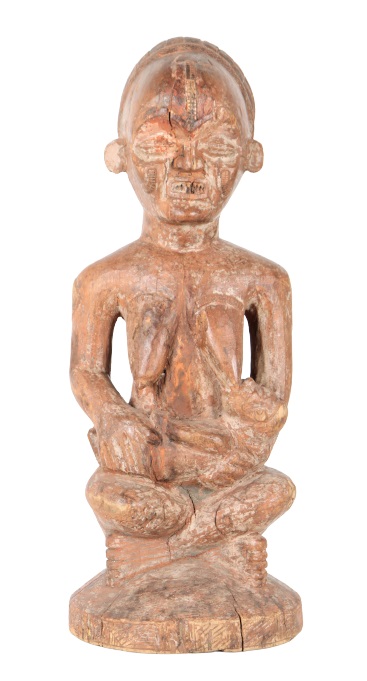 African Hand Carved Wooden Fertility Sculpture