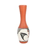 Native American Pottery Bud Vase, Signed