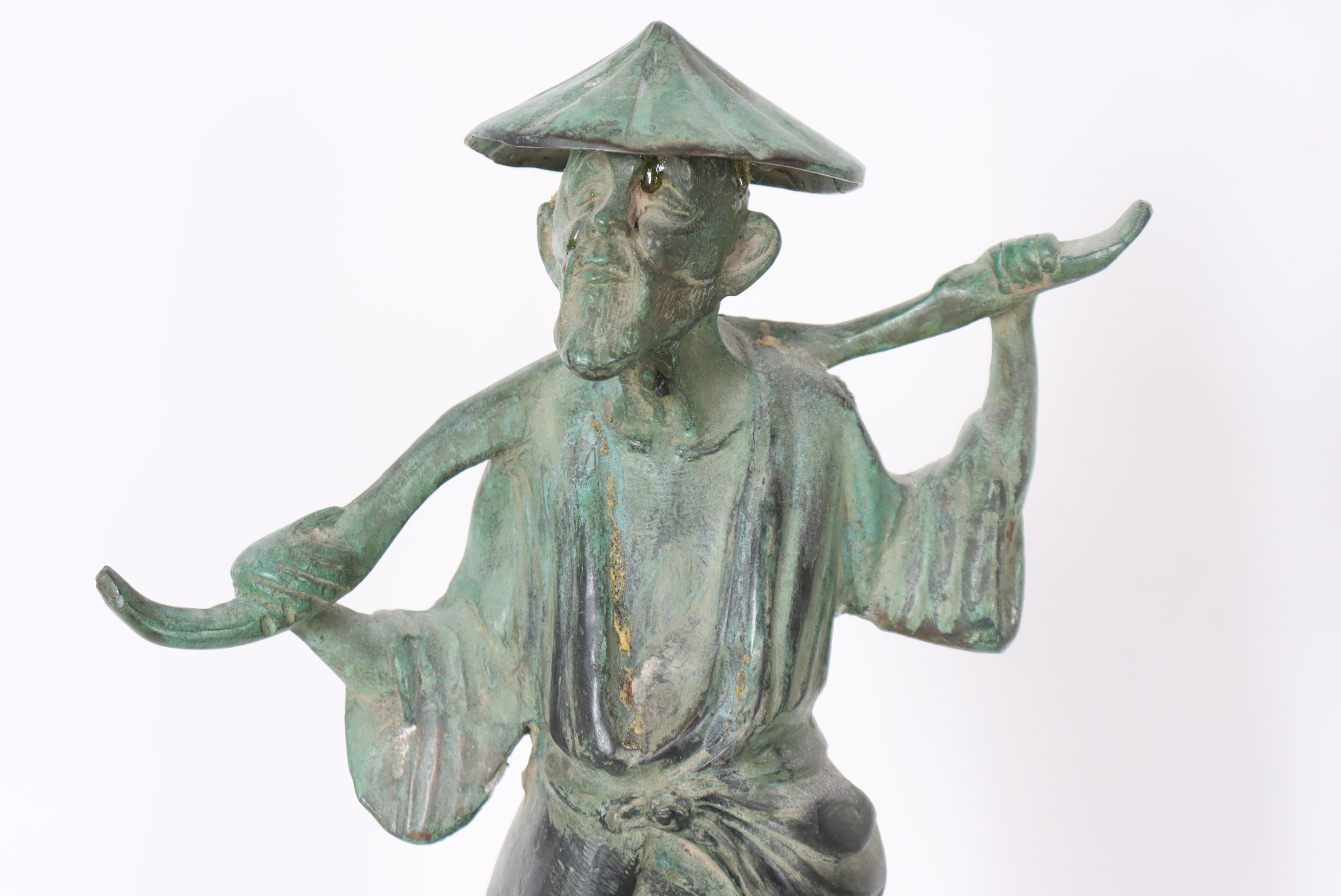 Bronze Asian Peasant Figure - Image 2 of 4