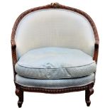 Antique Upholstered Demilune Chair