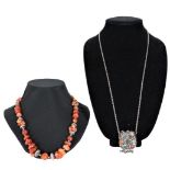 Pair of Tibetan Pendant & Beaded Necklaces