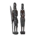 (2) African Carvings of Tribal Figures