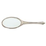 Antique Sterling Silver Oval Hand Mirror