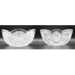 Pair of Cut Crystal Glass Bowls