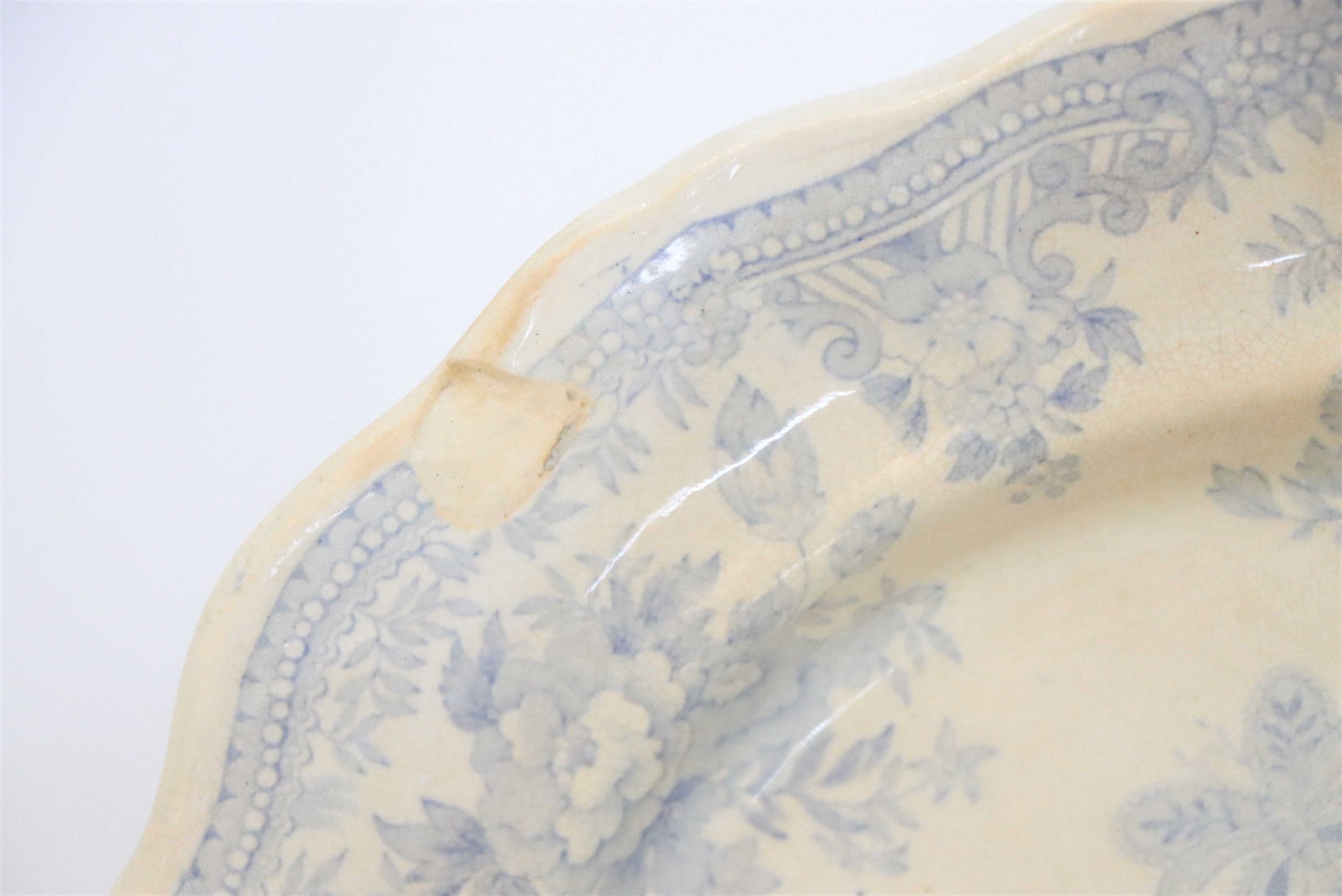 (2) Antique Blue & White Porcelain Trays - Image 2 of 4