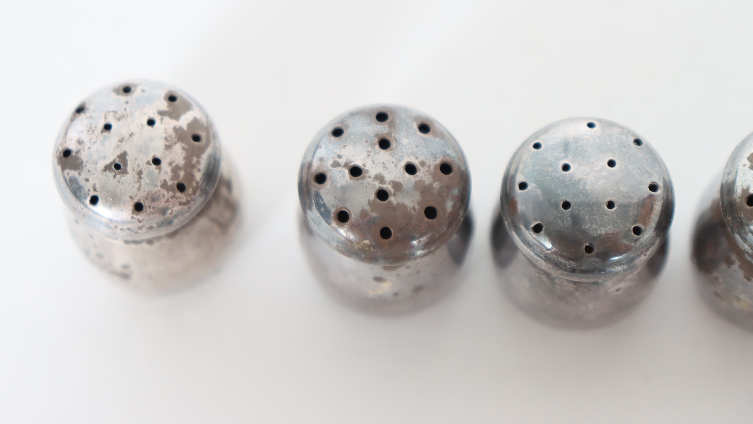 (6) Vintage Japanese Sterling Salt Shakers - Image 3 of 6