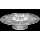 Steuben Engraved Footed Centerpiece Bowl