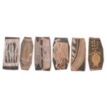 Collection of Six Aboriginal Bark Paintings