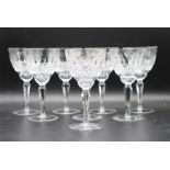 Set of (8) Cut Crystal Wine Glasses