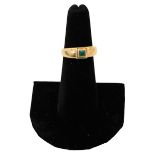 Ladies 18K Yellow Gold & Emerald Ring, 3.2 DWT