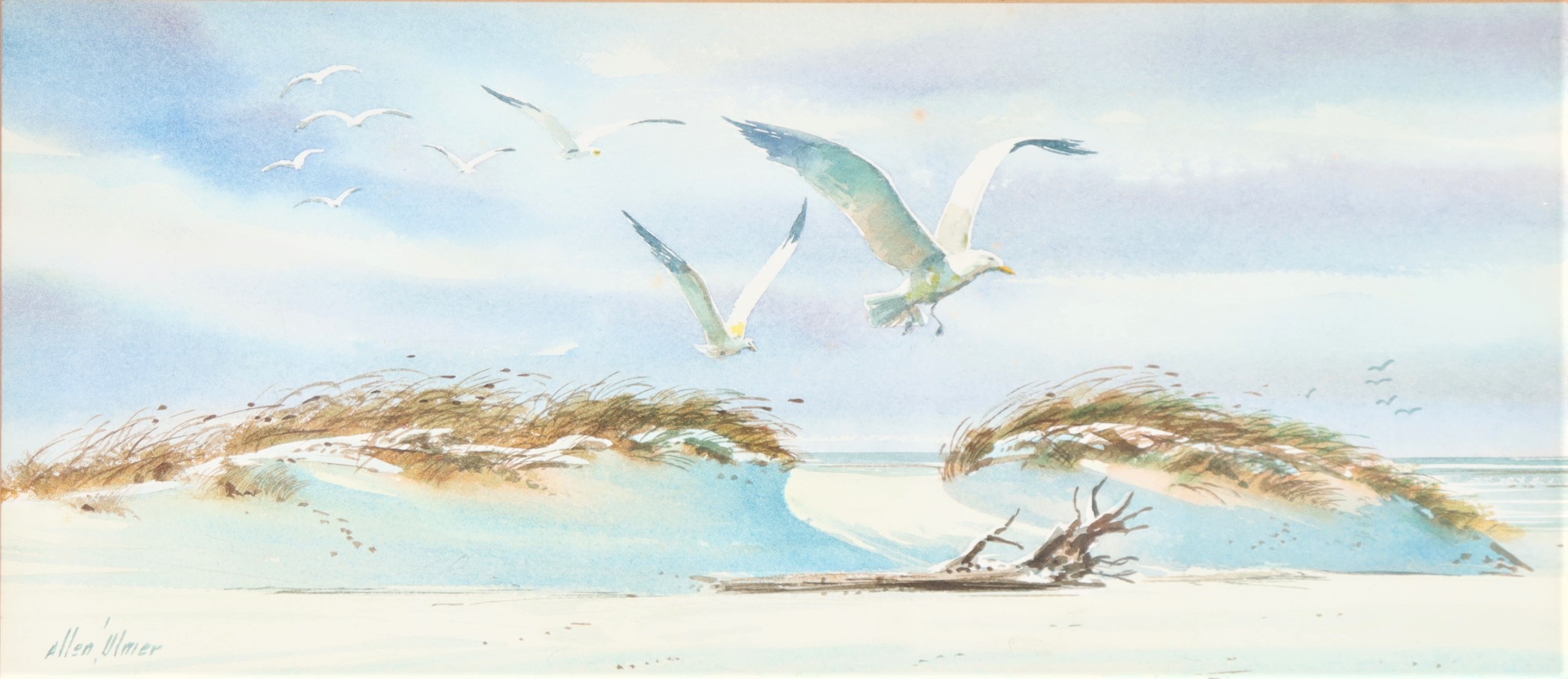 Allen Ulmer (1922-1990) American, Watercolor - Image 2 of 4