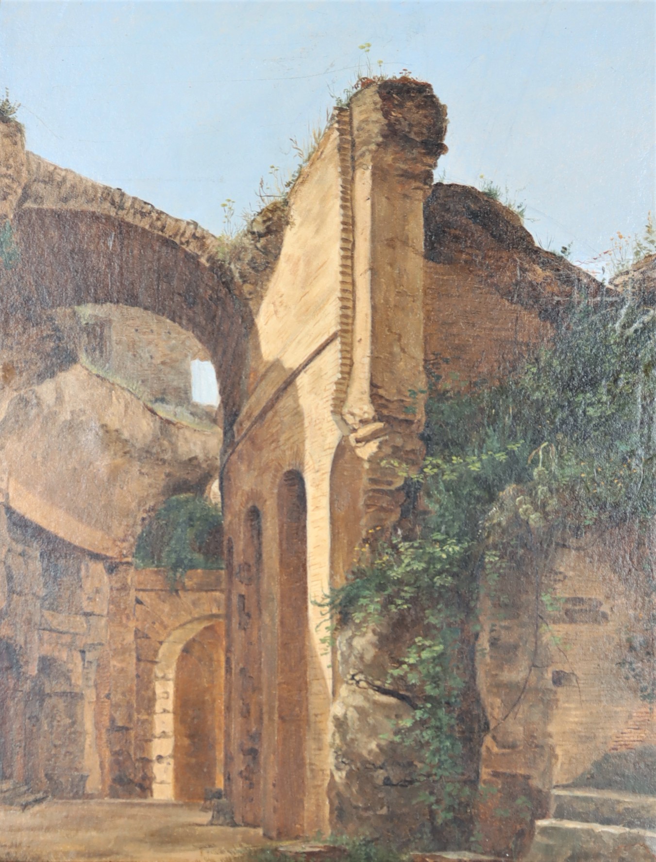 Classical Scene of Ruins, Oil on Board - Image 3 of 4