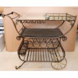 20th C Gilt Metal Bar Cart