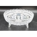 Clear Cut Glass Footed Bowl