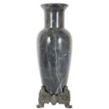 Empire Style Black Marble Vase on Bronze Base