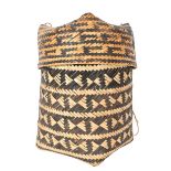 Woven Basket with Geometric Design