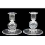 Pair of Steuben Crystal Candle Holders