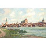 Blankenburg, Richard (1891 Frankfurt Oder-1955 Rostock) "Rostock vom Gehlsdorfer Ufer gesehen", Öl/