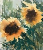 Bochmann, Heinz (1921 Oelsnitz- 2011 Bad Doberan) "Sonnenblumen", Aquarell, signiert und datiert (2