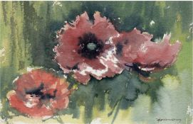 Bochmann, Heinz (1921 Oelsnitz- 2011 Bad Doberan) "Klatschmohn", Aquarell, signiert u.r., im Passep