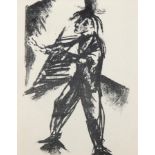 Kohlhoff, Wilhelm (1893-1971) "Der blinde Mann", Litho., 22,5x17 cm, im Passepartout hinter Glas