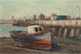 Hambüchen, Georg (1901Düsseldorf-1971 ebenda) "Hafen von Nieuwport in Belgien", Öl/Lw., sign. u.l.,