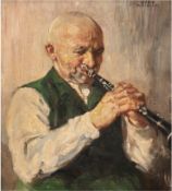 Weidlich, Kunz (1878 Hultschin-1940 Nürnberg) "Klarinettenspieler", Öl/Lw., sign. o.r., 53x42 cm, R