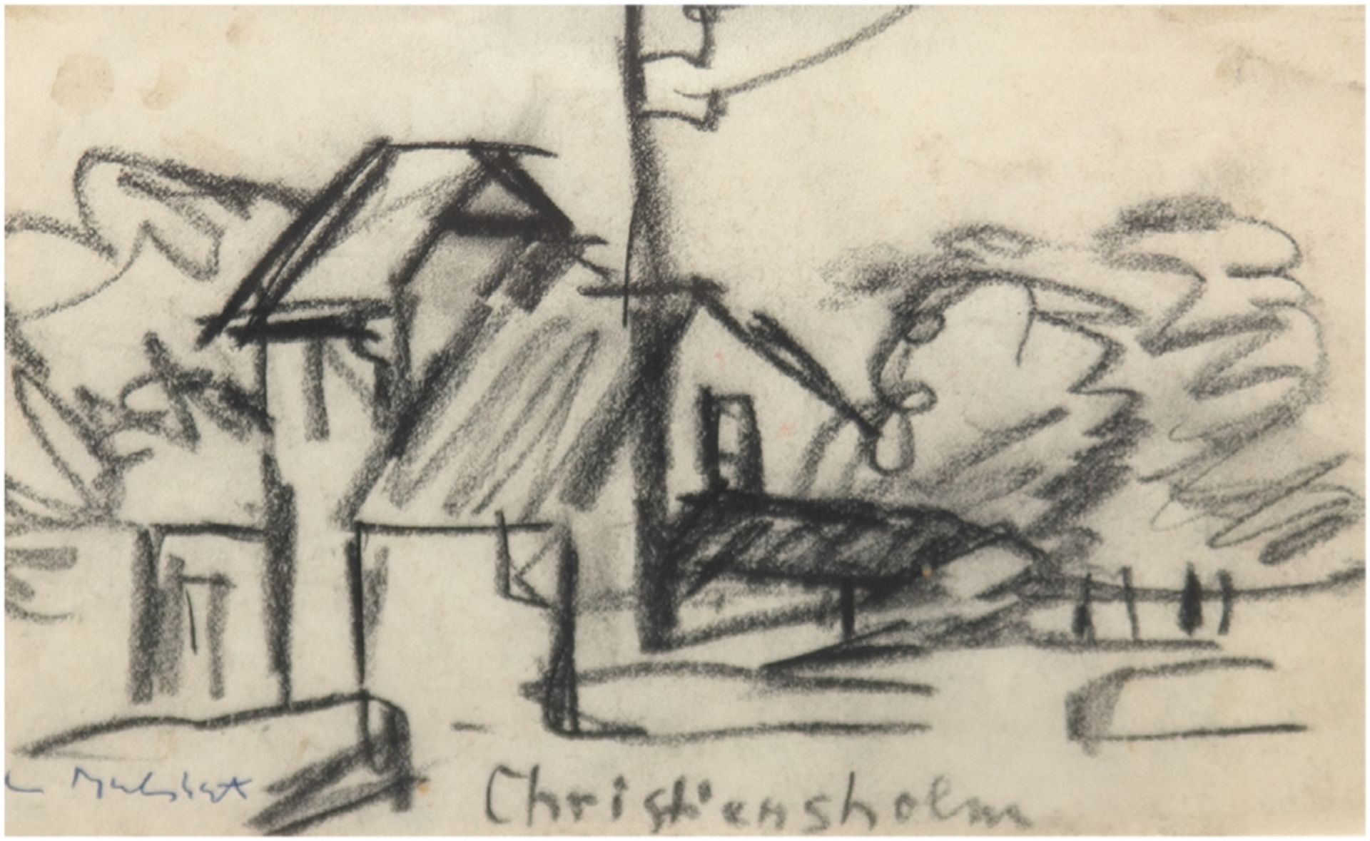 Malskat, Lothar (1912 Königsberg-1988 Lübeck) "Christiansholm", Zeichnung, sign. u.l. und mittig be